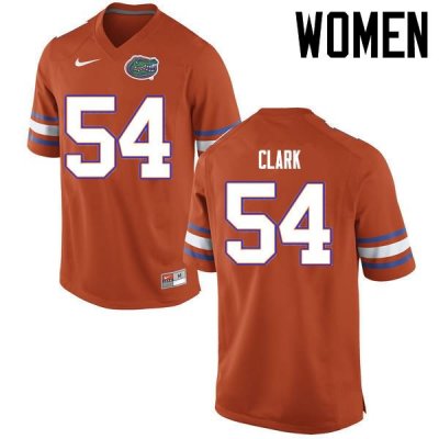 Women's Florida Gators #54 Khairi Clark NCAA Nike Orange Authentic Stitched College Football Jersey JXQ3462EM